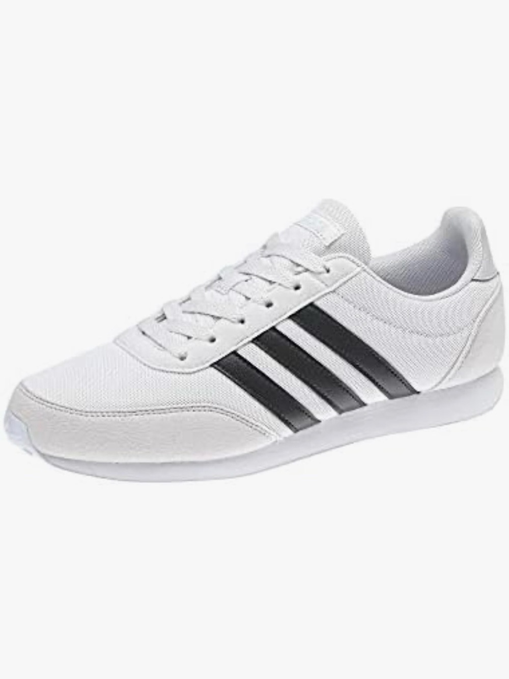 Adidas V Racer 2 Womens Sz 8.5 Crystal White Carbon Black Stripe Fashion Low Top - Picture 2 of 11